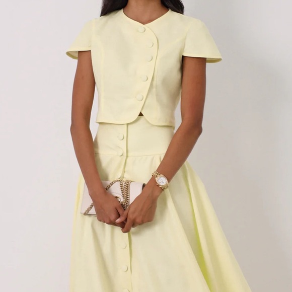 Vita Grace Dresses & Skirts - Vita Grace Chic Yellow Button-Up Two-Piece Set